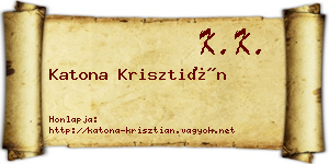 Katona Krisztián névjegykártya